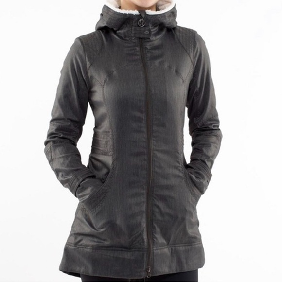 Lululemon Athletica Gray Ski Jacket with Hood Sz M - Picture 1 of 12